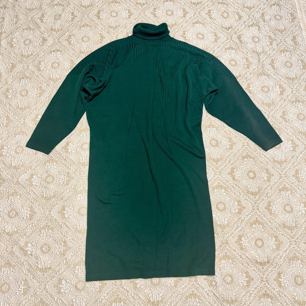 Semplice Turtleneck Sweater Dress XL Wool Blend Batwing 80s‎ Asymmetrical Design